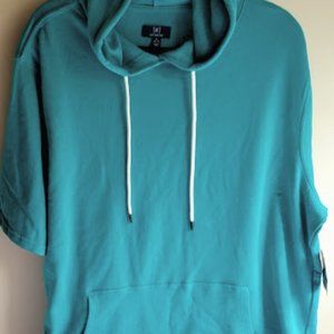 Mens XL NWT sleeveless Hoodie, Teal, by George